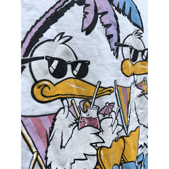 Vintage 80s Paradise club ducks chilled Monterey Single stitch t shirt Large - Picture 3 of 8